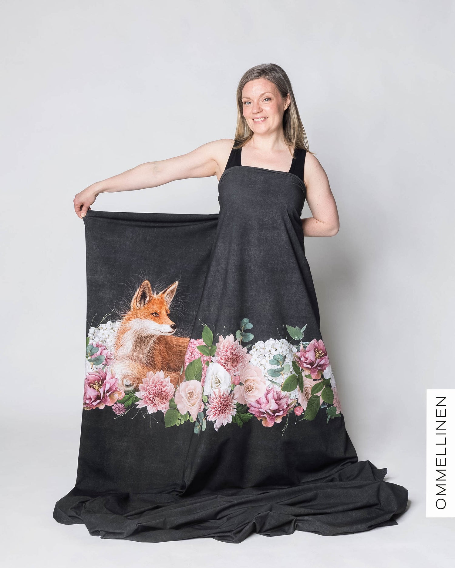 Jersey, Kukkakimppu &amp; kettu - grey