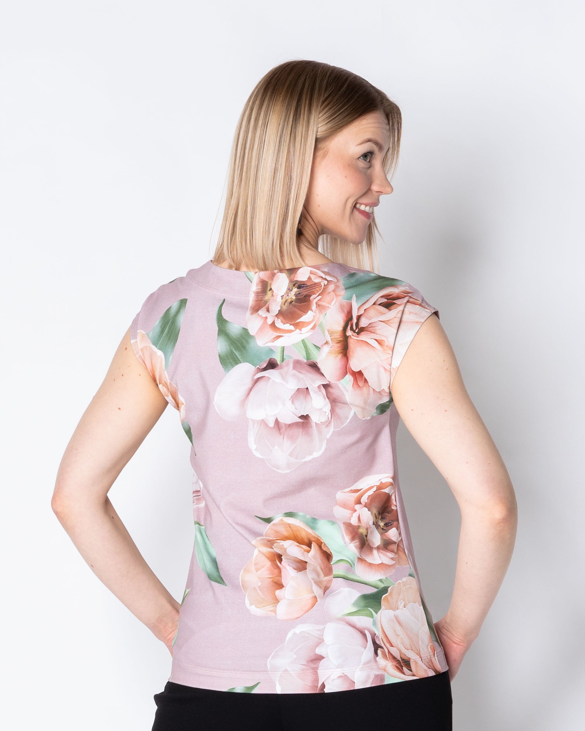 WHOOPS! LEMPI t-shirt, La Belle continuous - old rose - 2XL