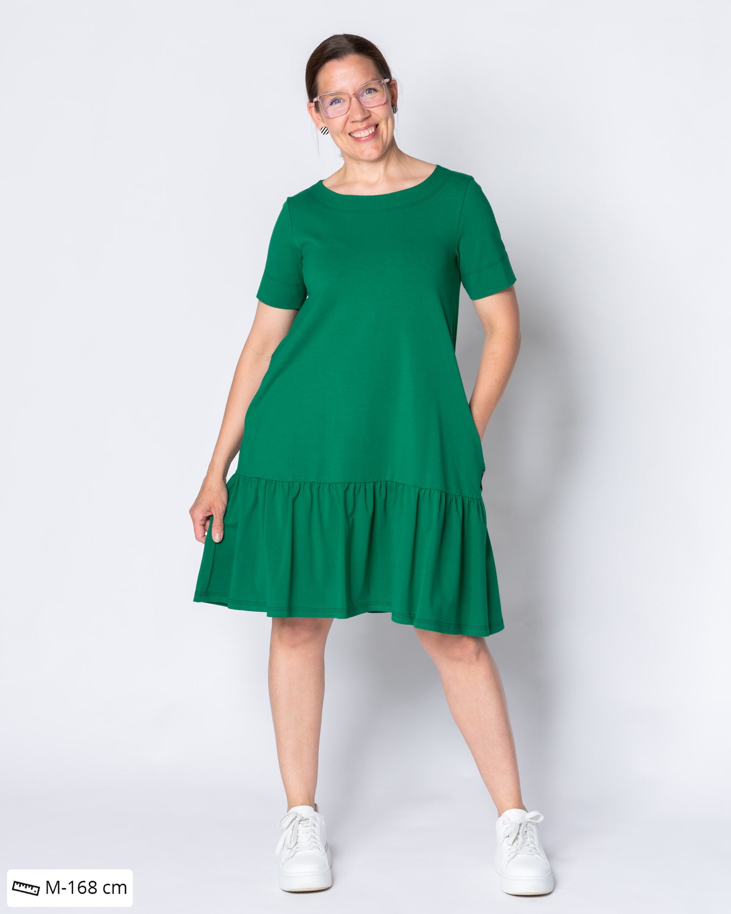 FRILLA dress - short, green