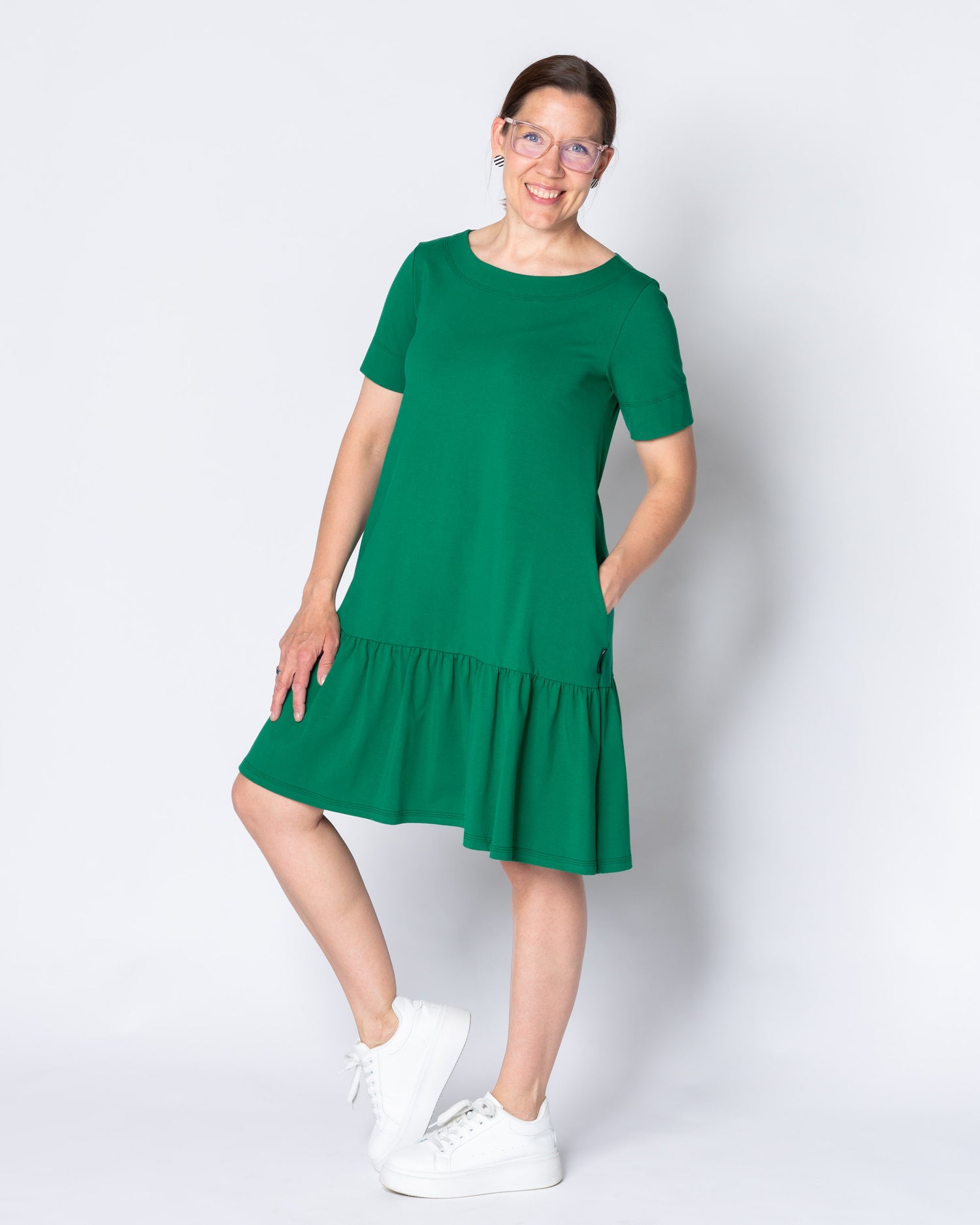 FRILLA dress - short, green