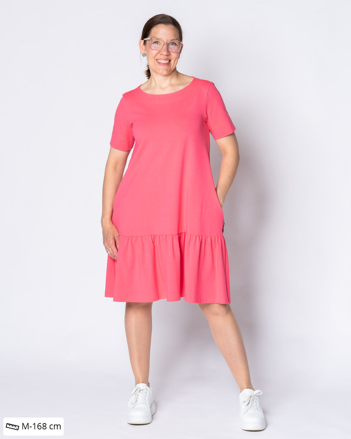 FRILLA dress - short, coral