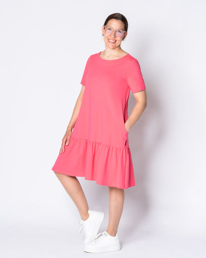 WHOOPS! FRILLA dress - short, coral - 3XL