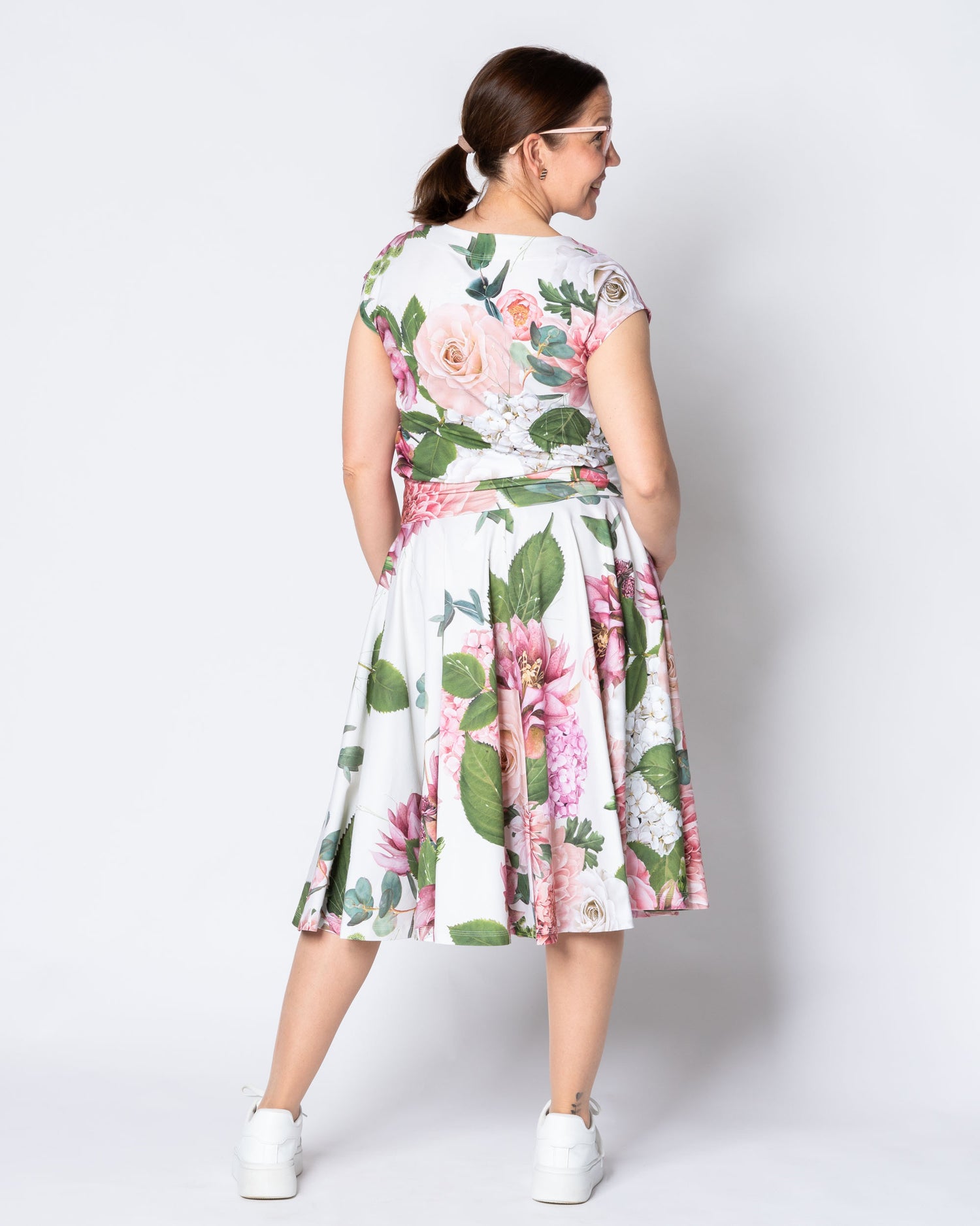 BELL skirt, Kukkakimppu - white
