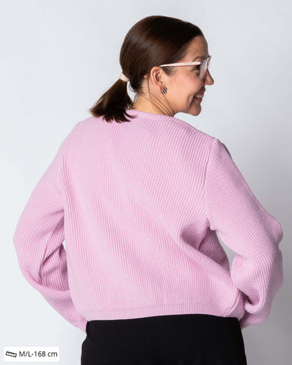 NEULE cardigan - merino, cotton candy