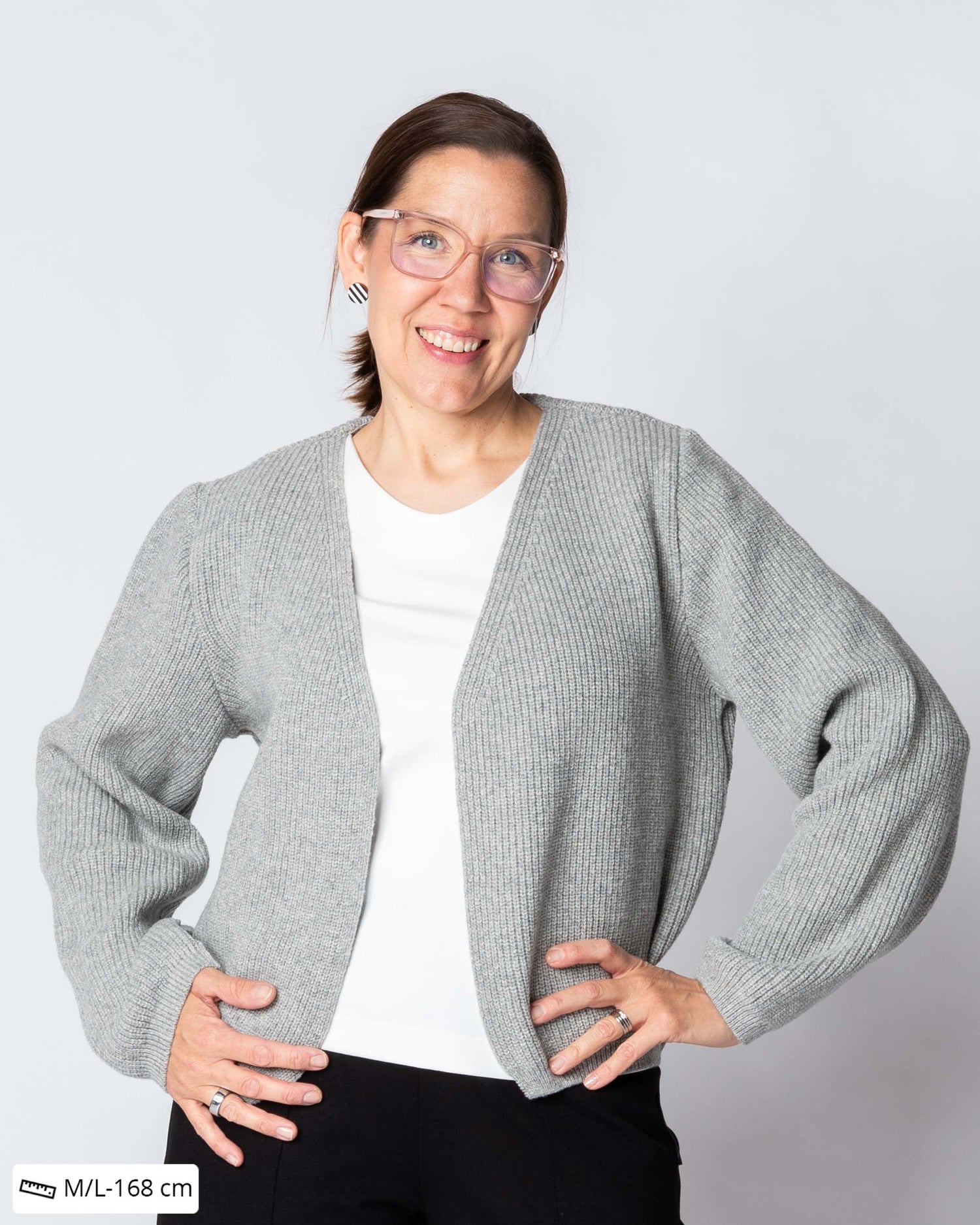 NEULE cardigan - merino, light grey