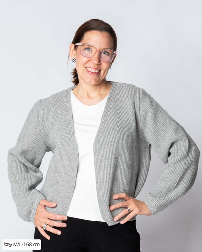 NEULE cardigan - merino, light grey