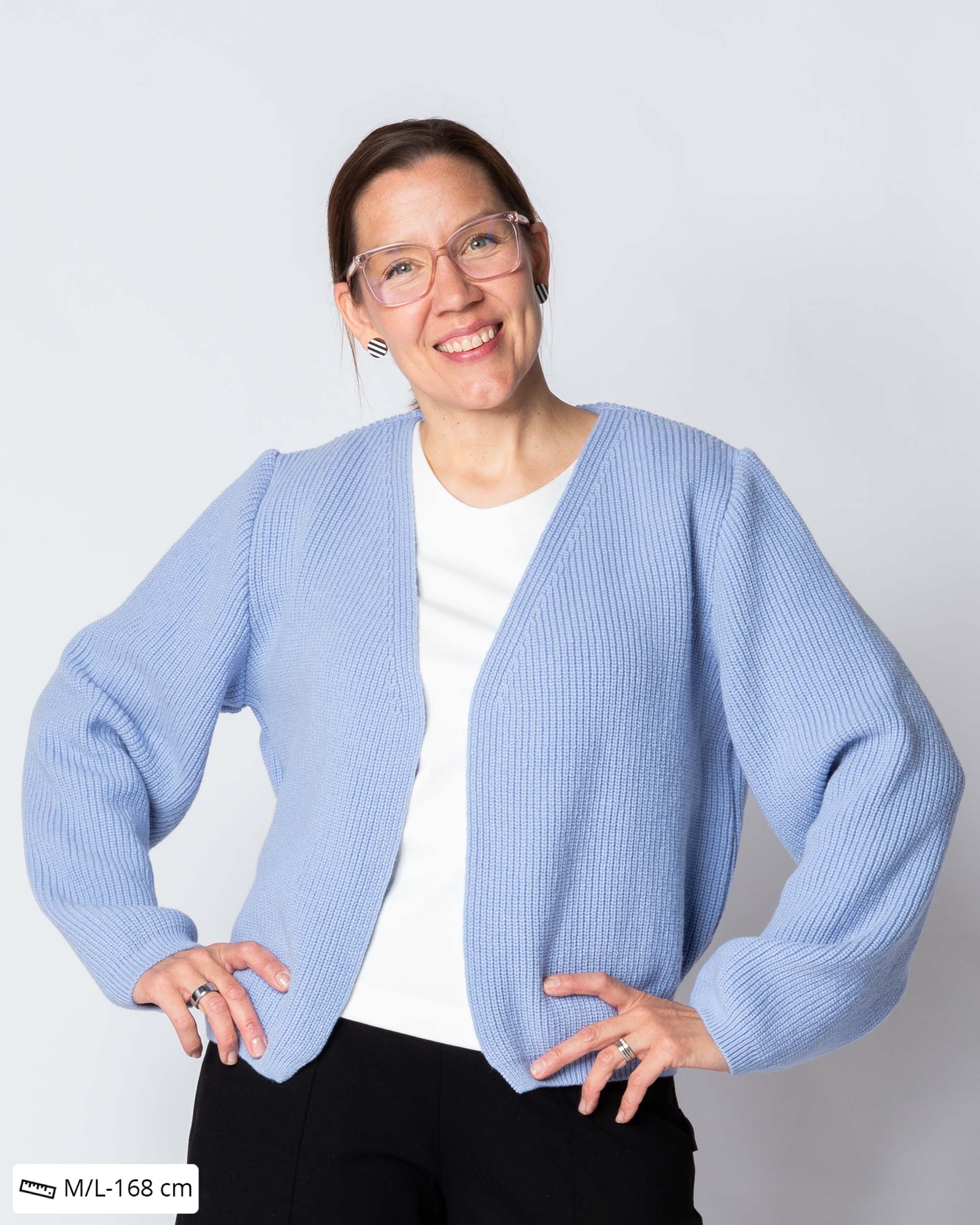 NEULE cardigan - merino, light blue