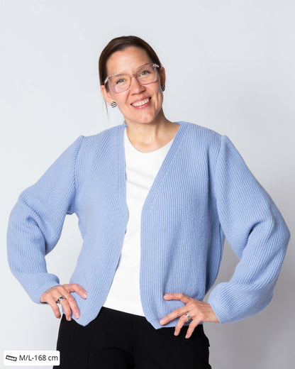 NEULE cardigan - merino, light blue