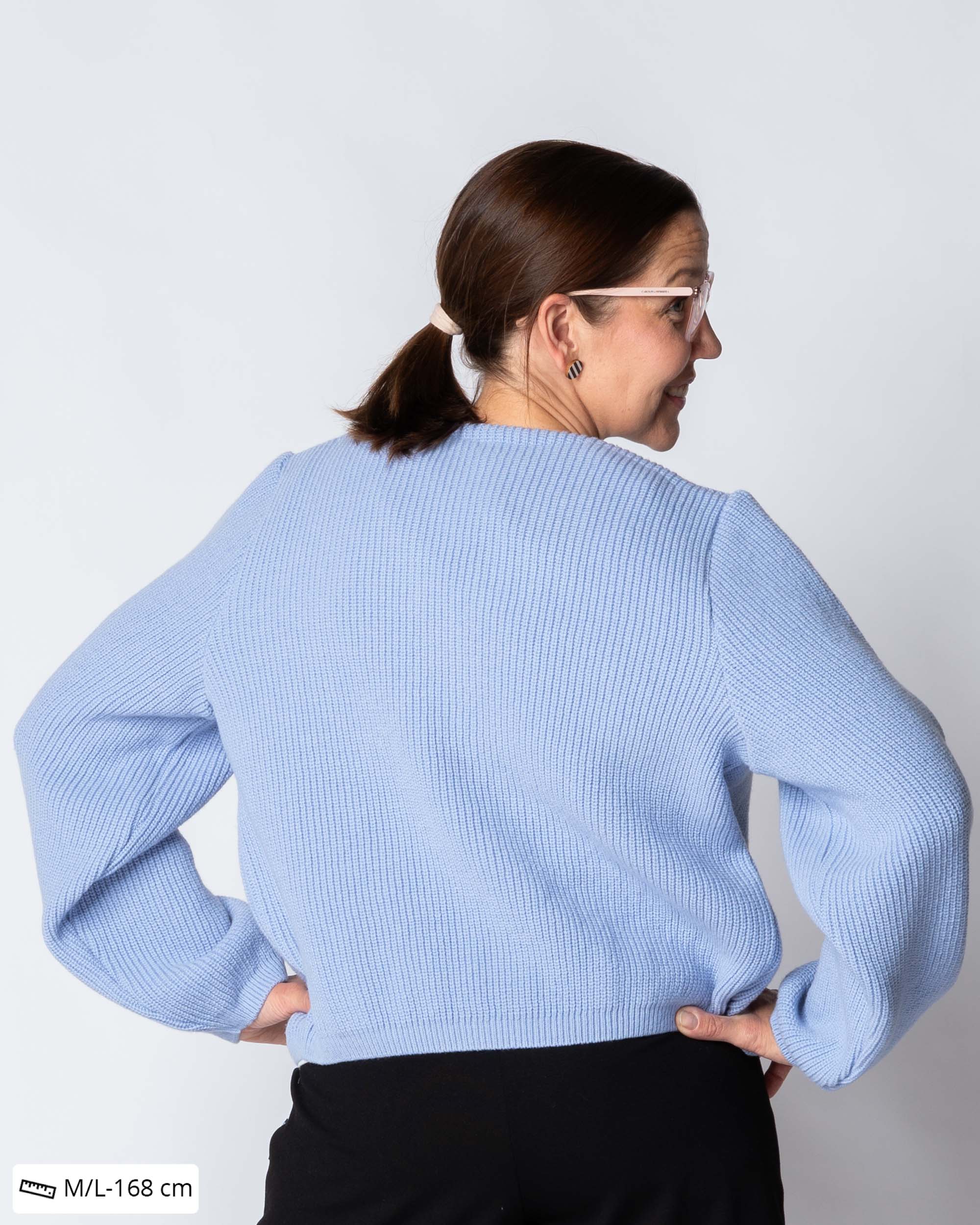 NEULE cardigan - merino, light blue