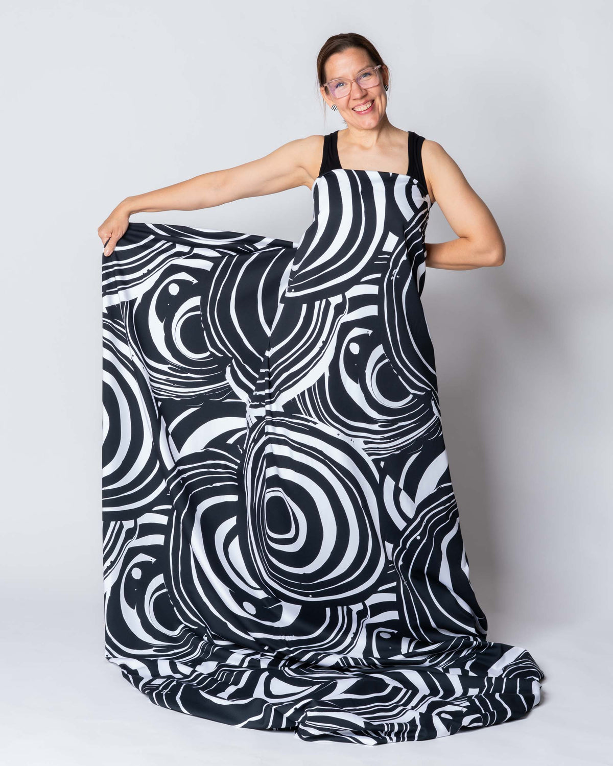 Cotton satin, Ellipsi - black