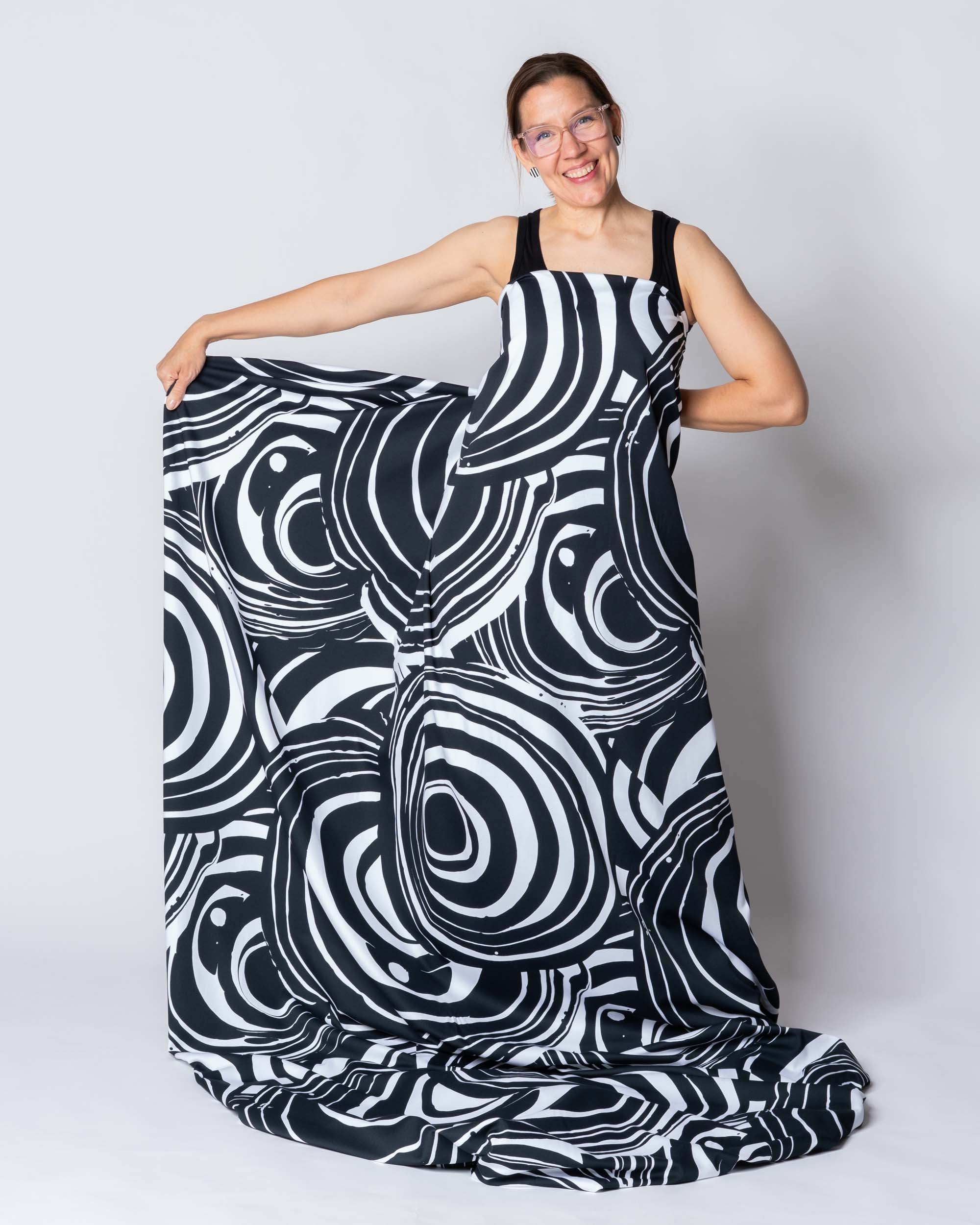 Cotton satin, Ellipsi - black