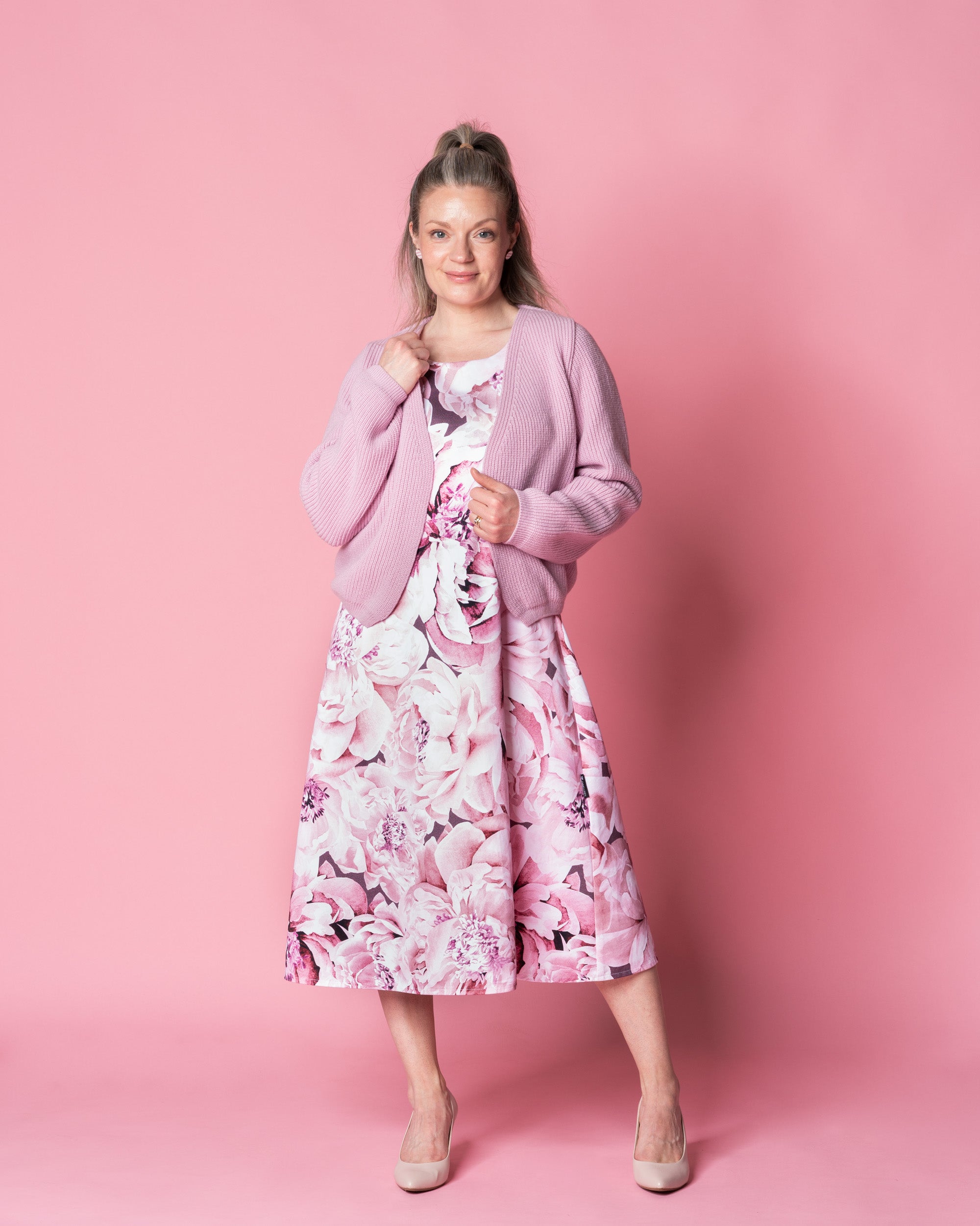 NEULE cardigan - merino, cotton candy