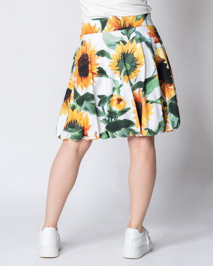 PUFFI skirt, Auringonkukka - white