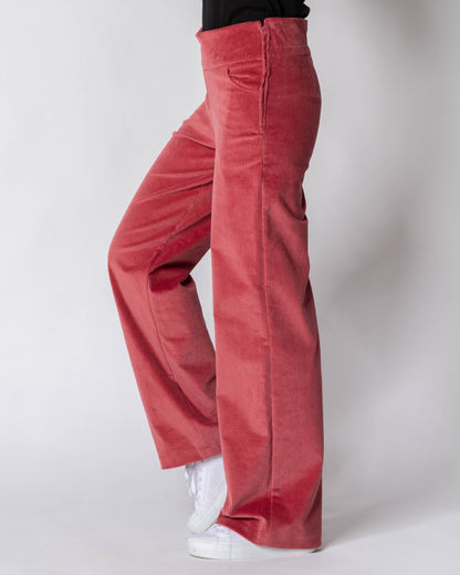 CORDUROY pants - LONG LENGTH, deep coral
