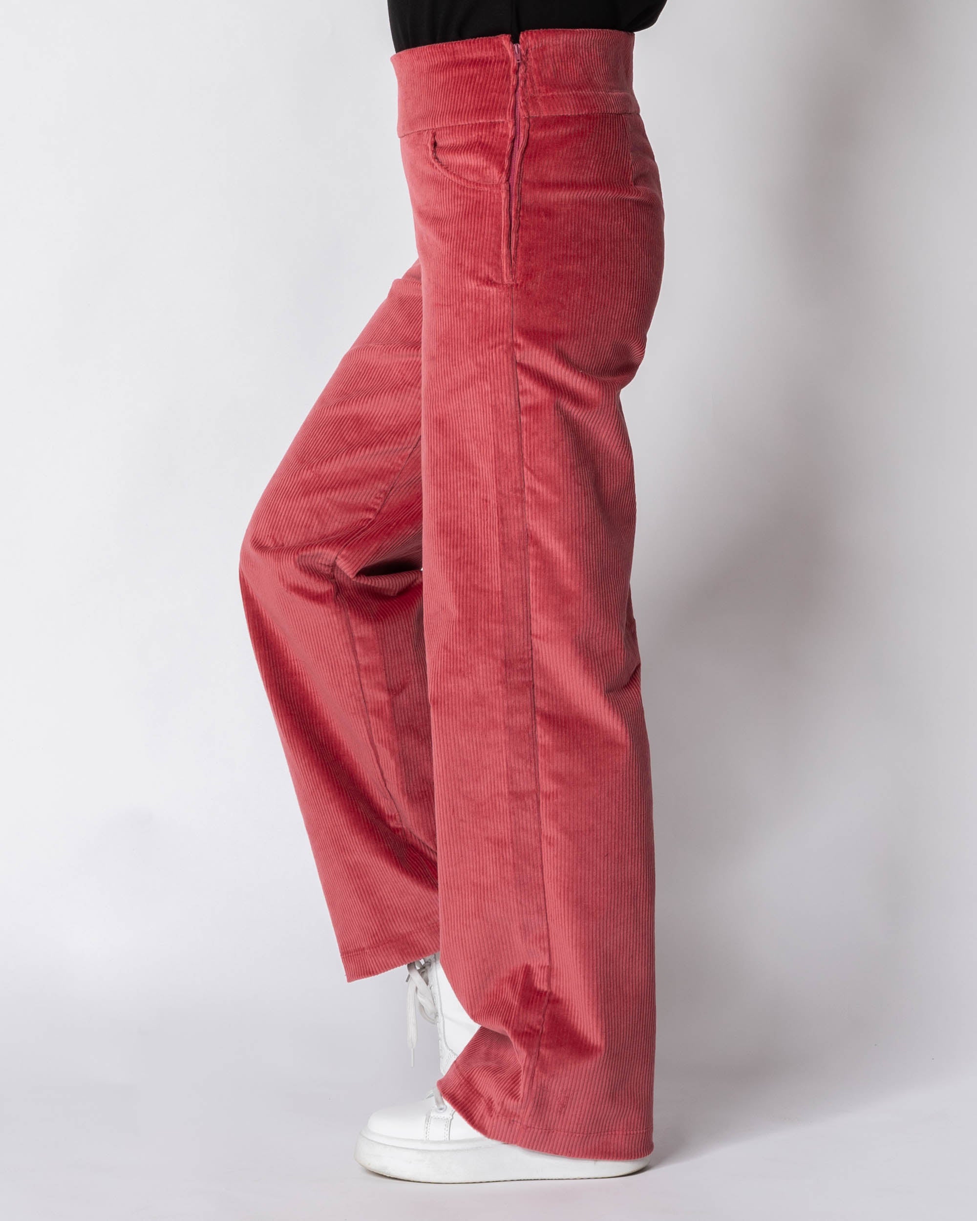 CORDUROY pants - NORMAL LENGTH, deep coral
