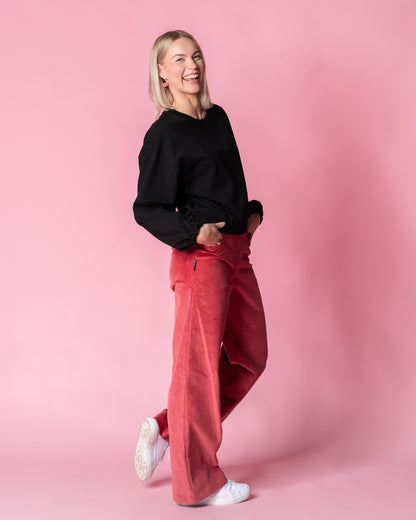 CORDUROY pants - LONG LENGTH, deep coral