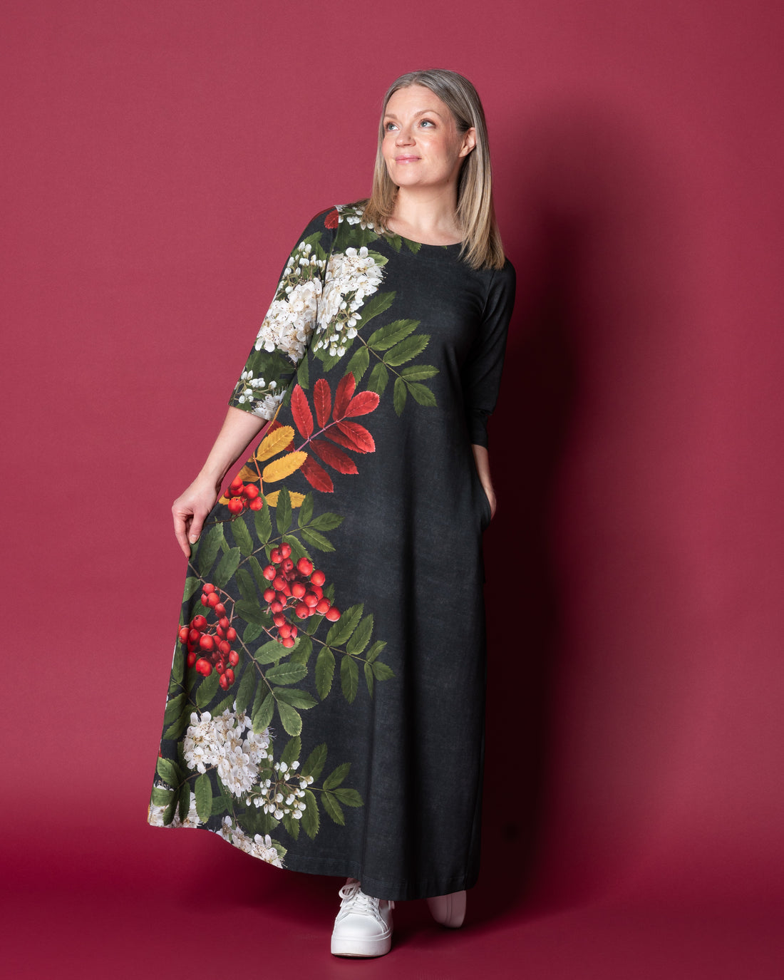 UNELMA dress, Giant pihlaja - grey