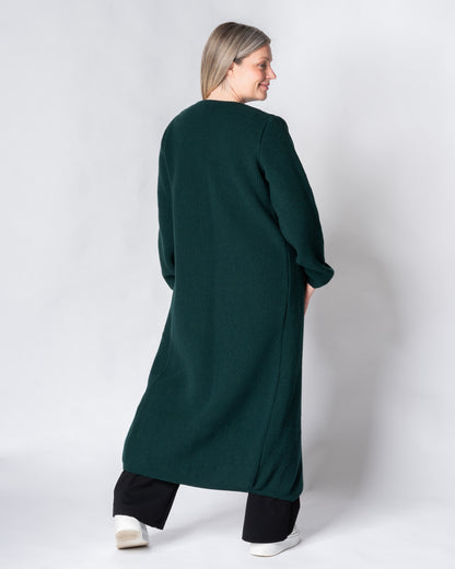 MAXI cardigan - merino wool, deep emerald