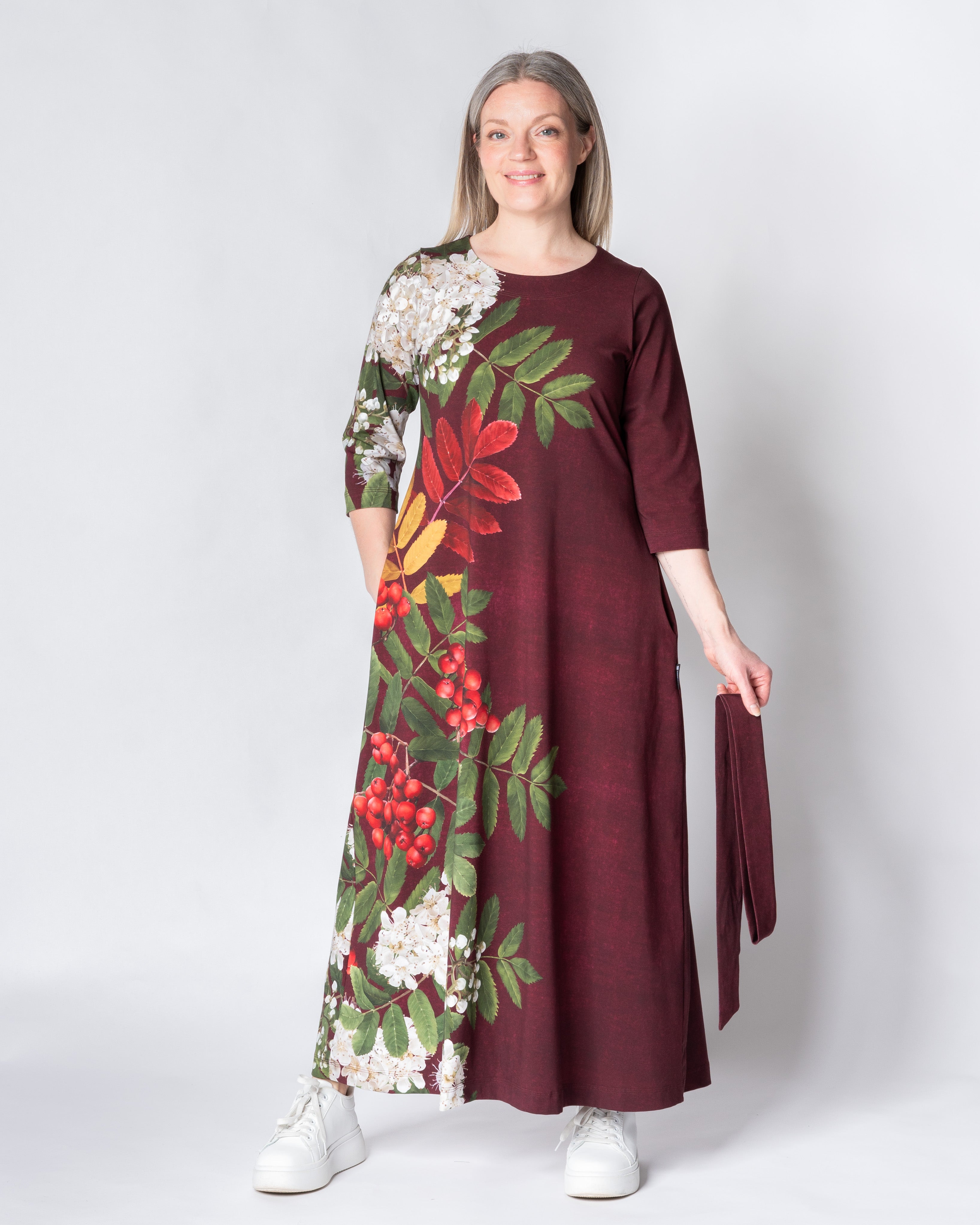 UNELMA dress, Giant pihlaja - deep wine