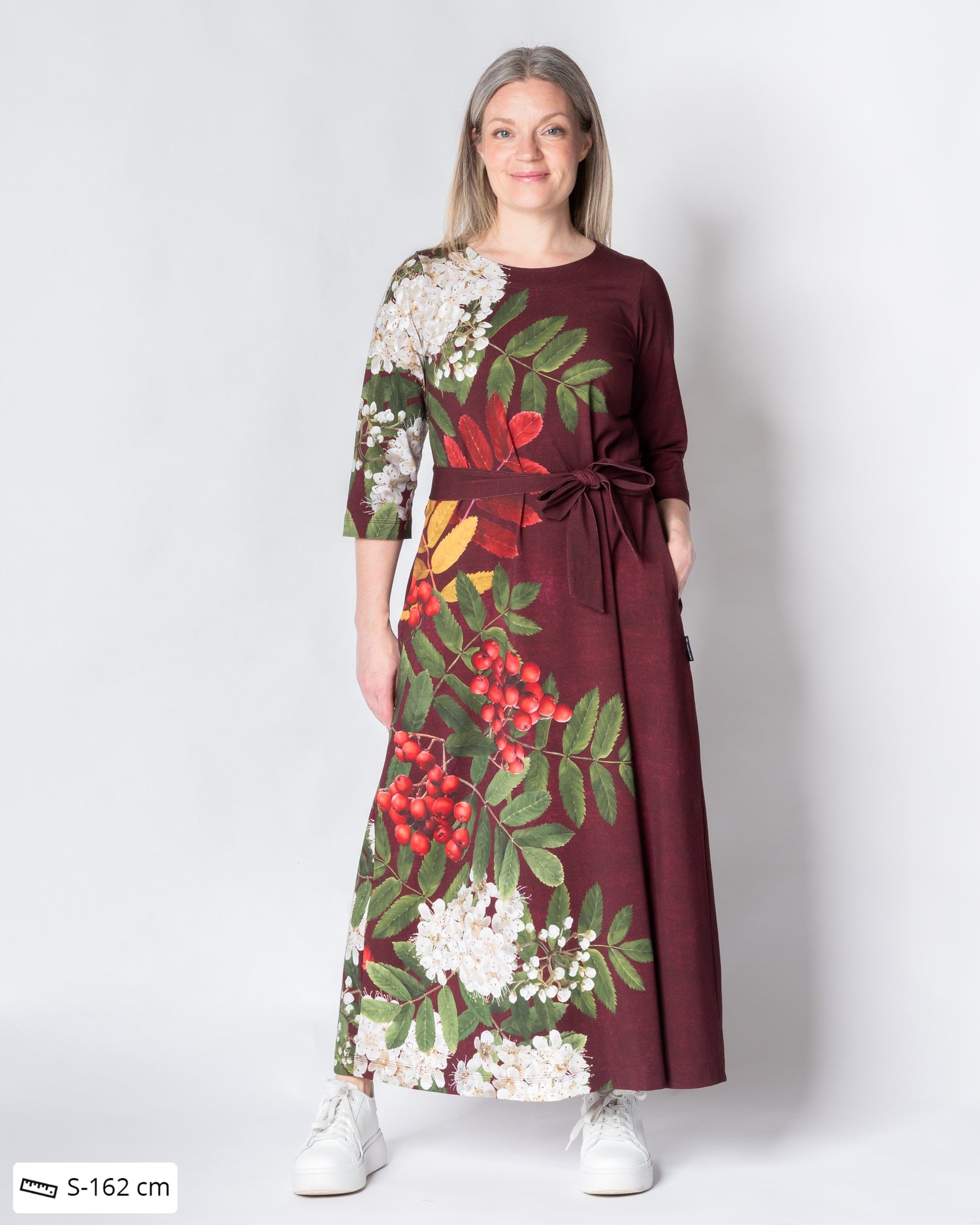 UNELMA dress, Giant pihlaja - deep wine