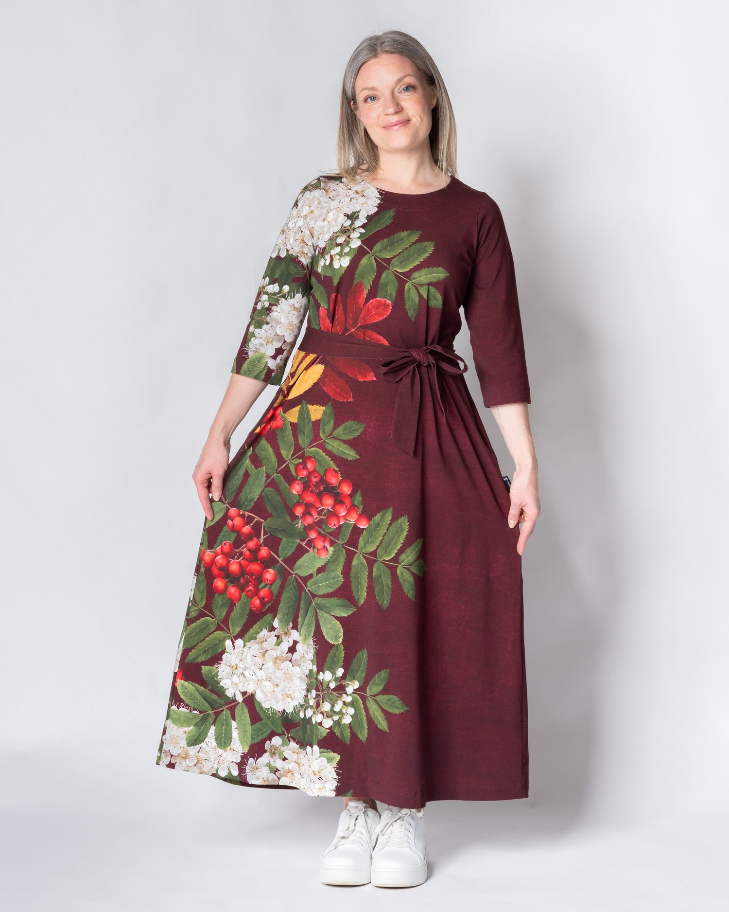 UNELMA dress, Giant pihlaja - deep wine