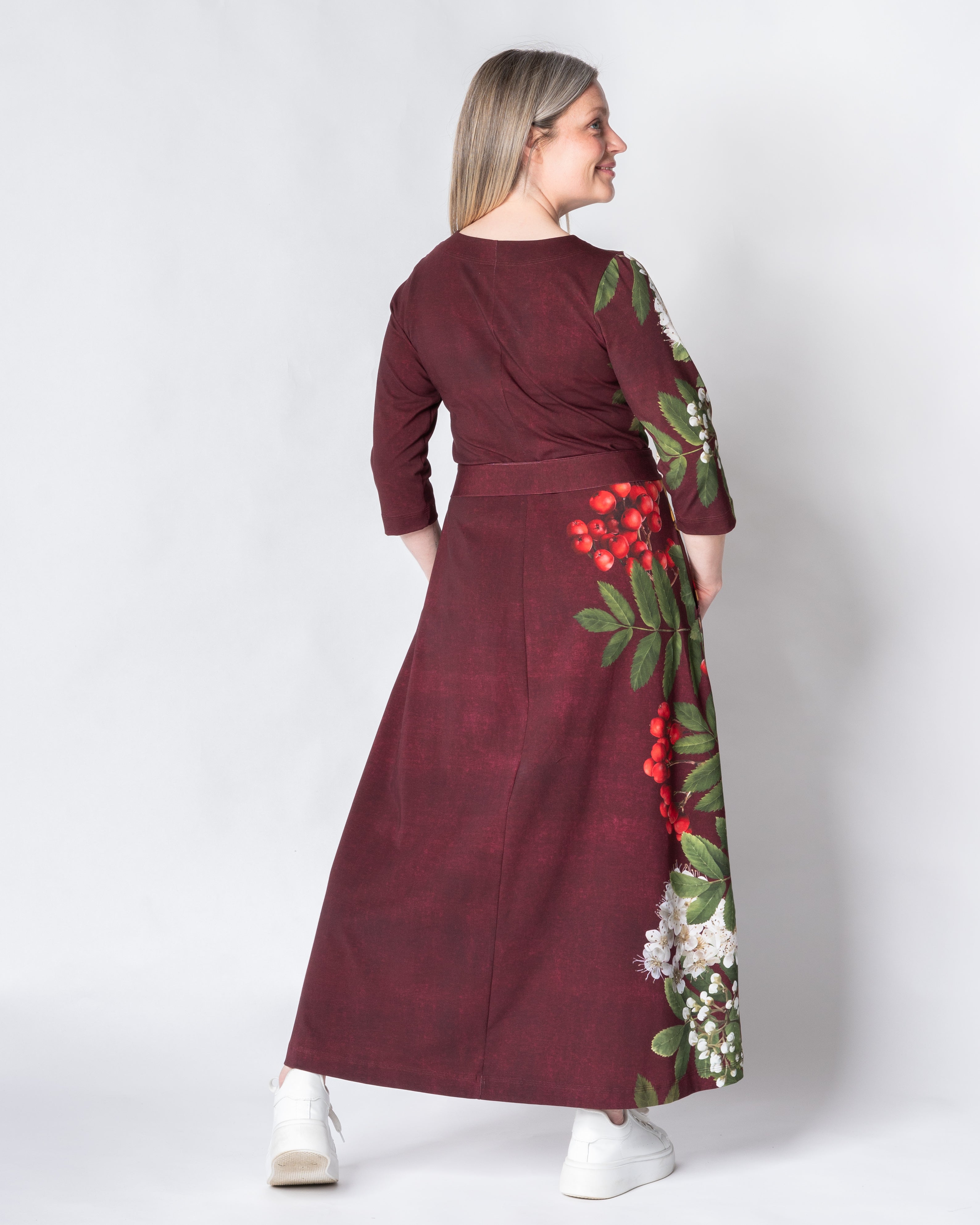 UNELMA dress, Giant pihlaja - deep wine