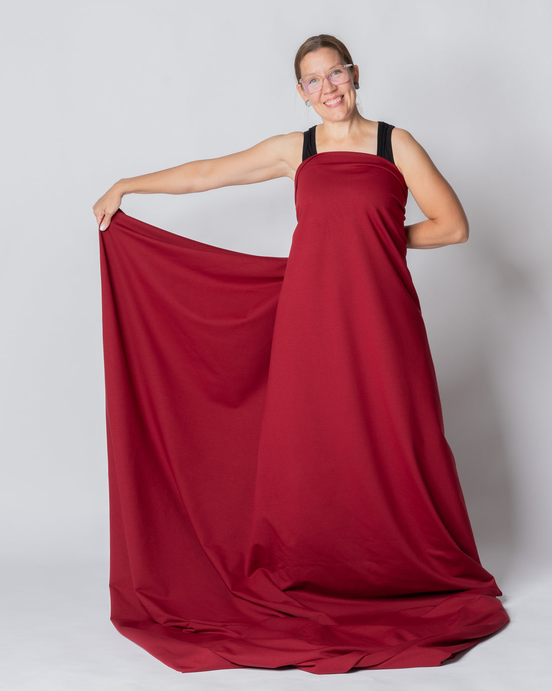 French terry brushed - wide, burgundy