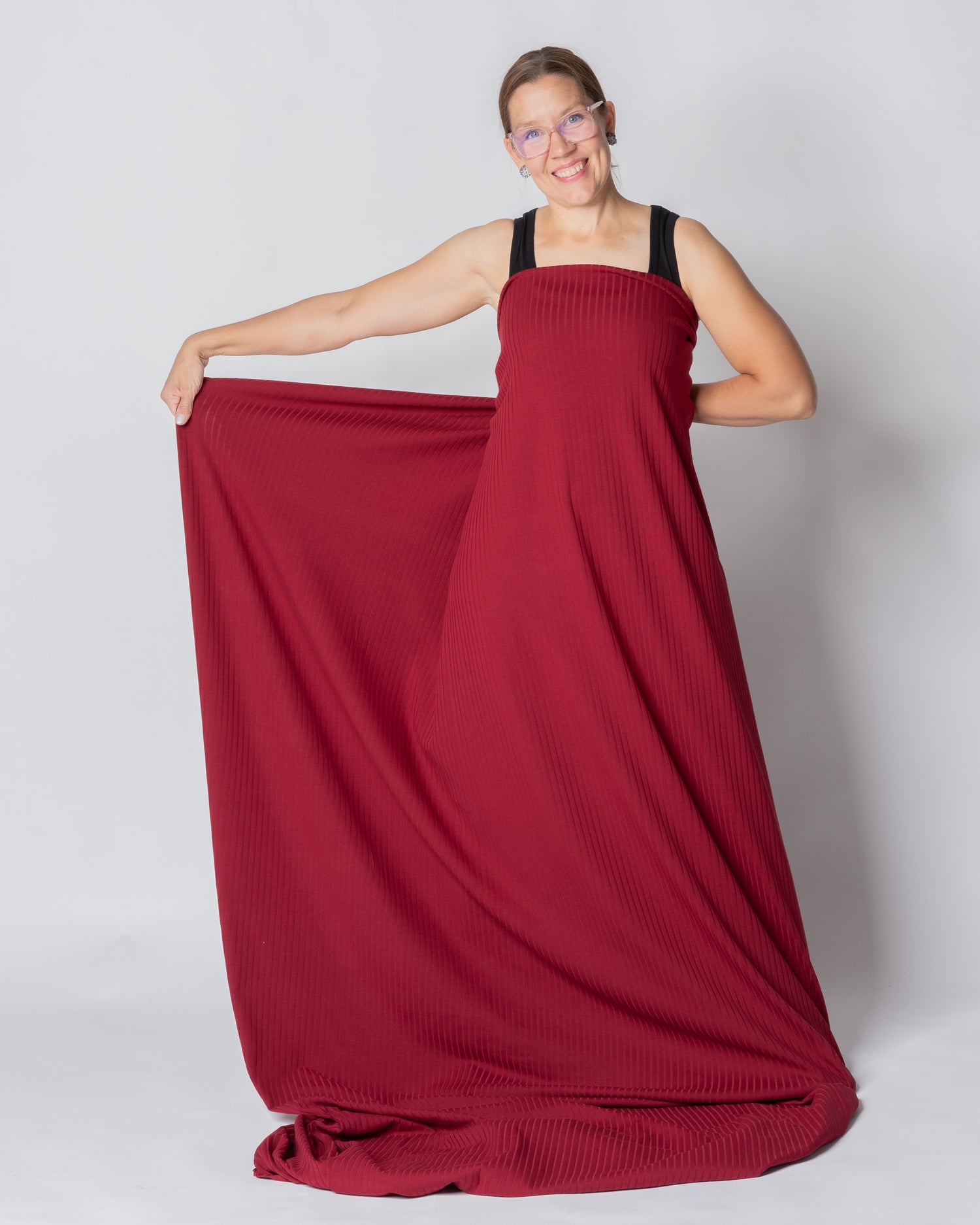  Rib knit, burgundy