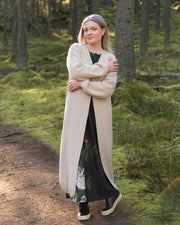 MAXI cardigan - merino wool, light sand