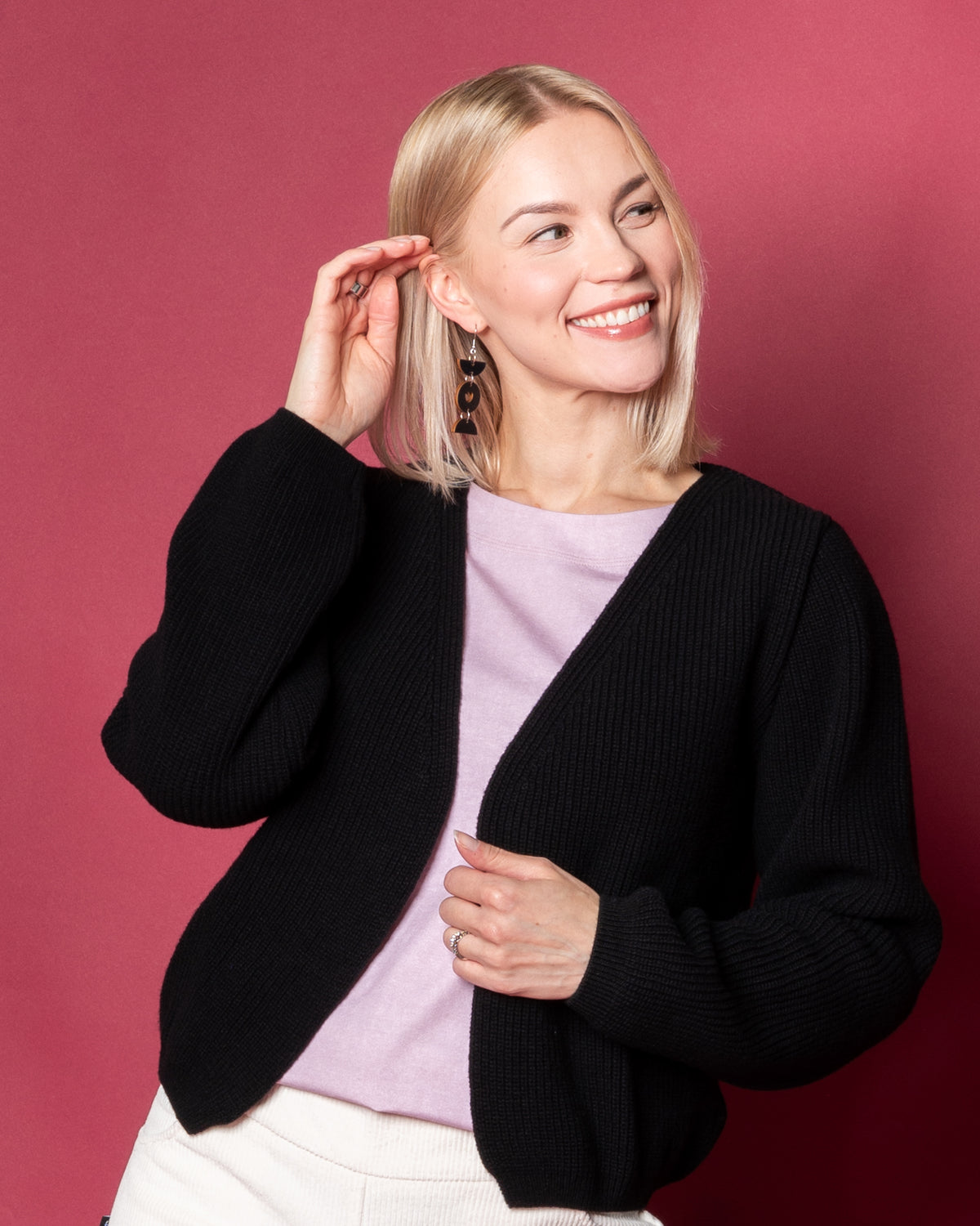 NEULE cardigan - merino, black