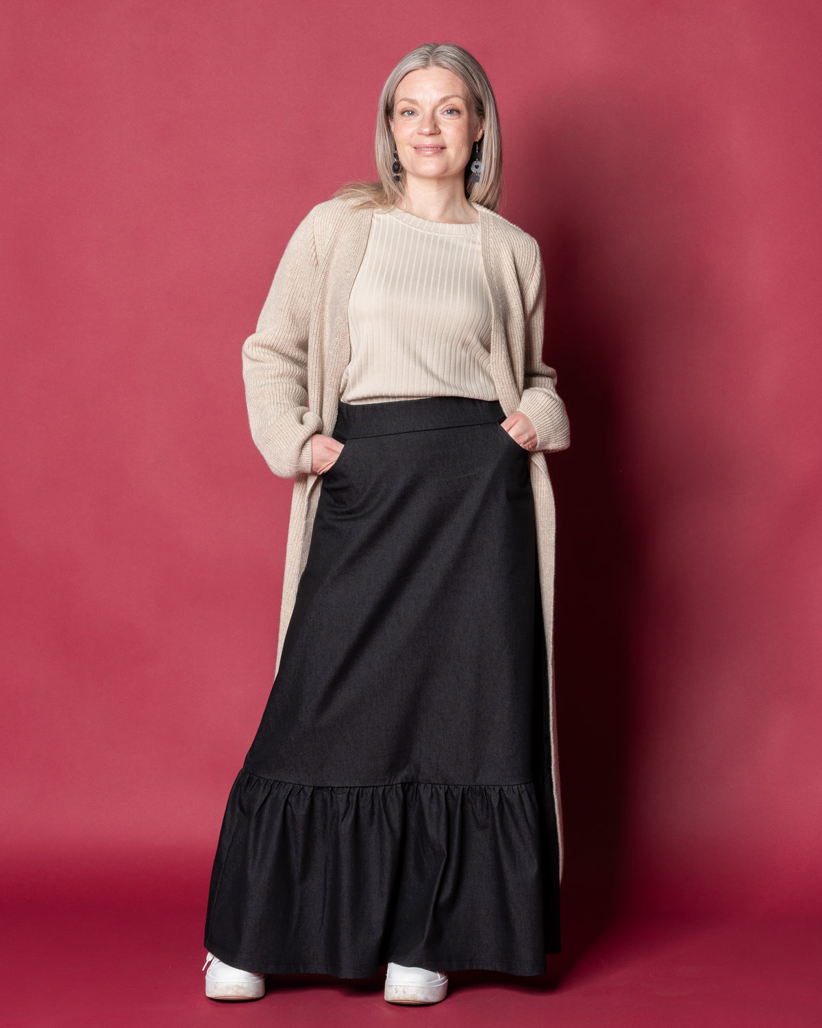 DENIM skirt, charcole