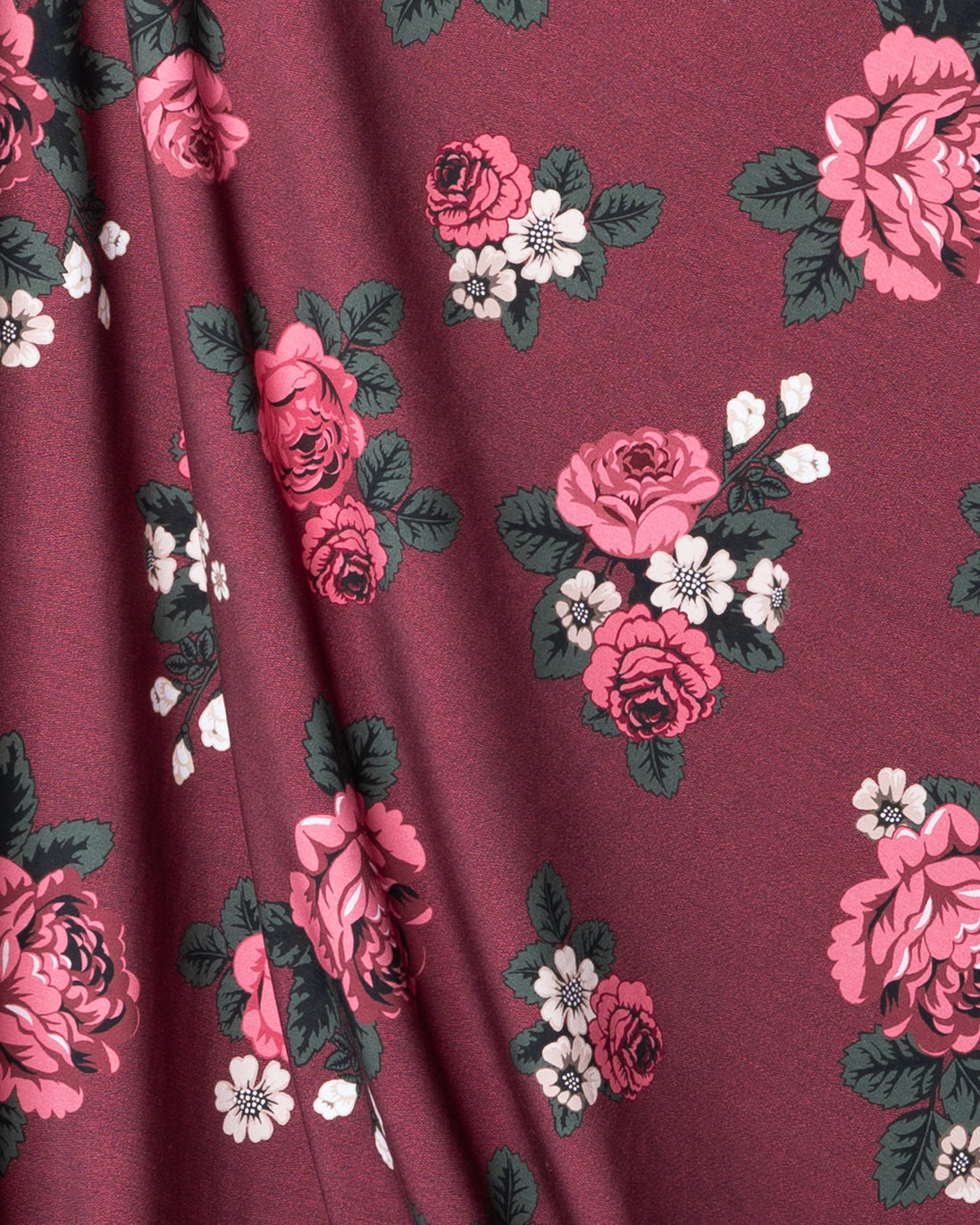Jersey, Babushka roses - burgundy