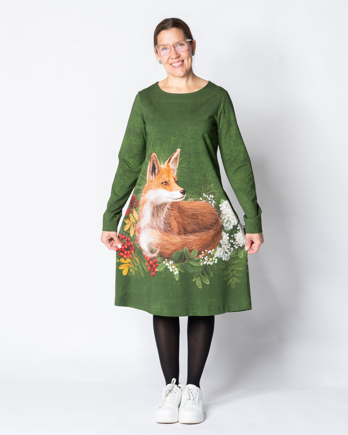 WHOOPS! IISI dress, Pihlaja & kettu - green - M