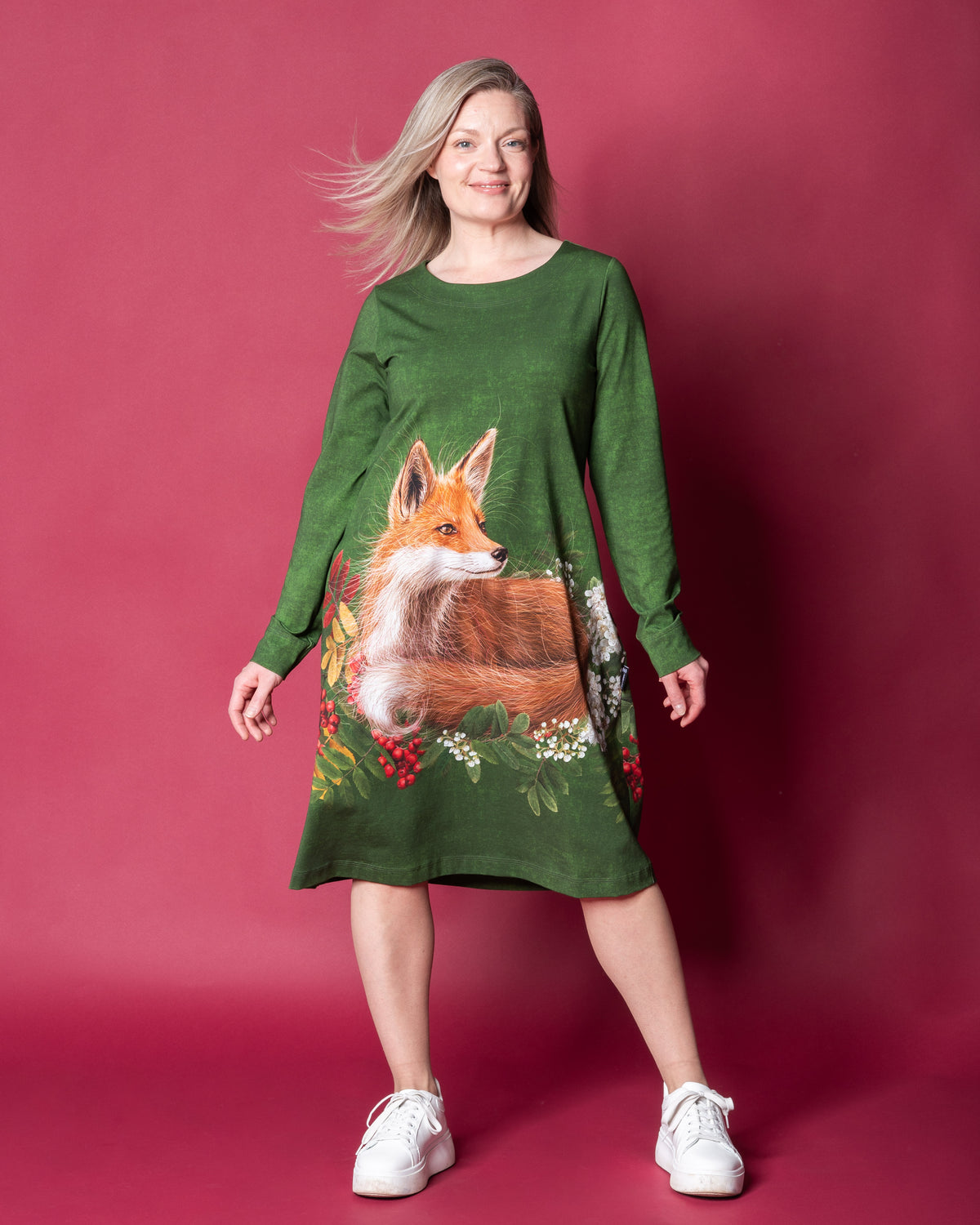 WHOOPS! IISI dress, Pihlaja & kettu - green - M