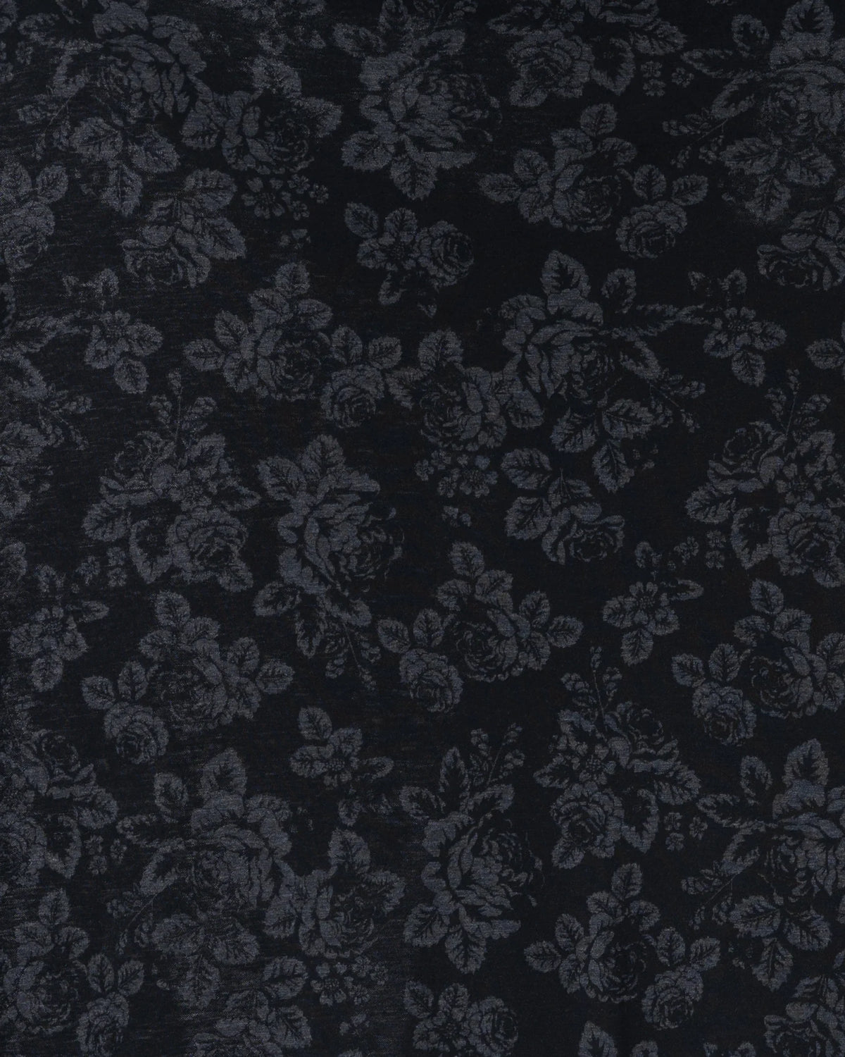 Merino wool, Babushka Roses - black/grey