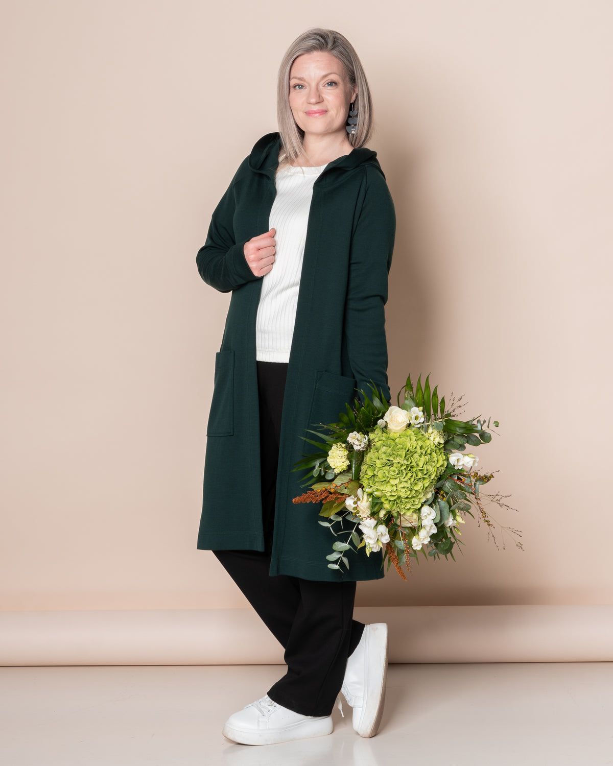 MERINO WOOL RENTOILU cardigan 2.0, emerald