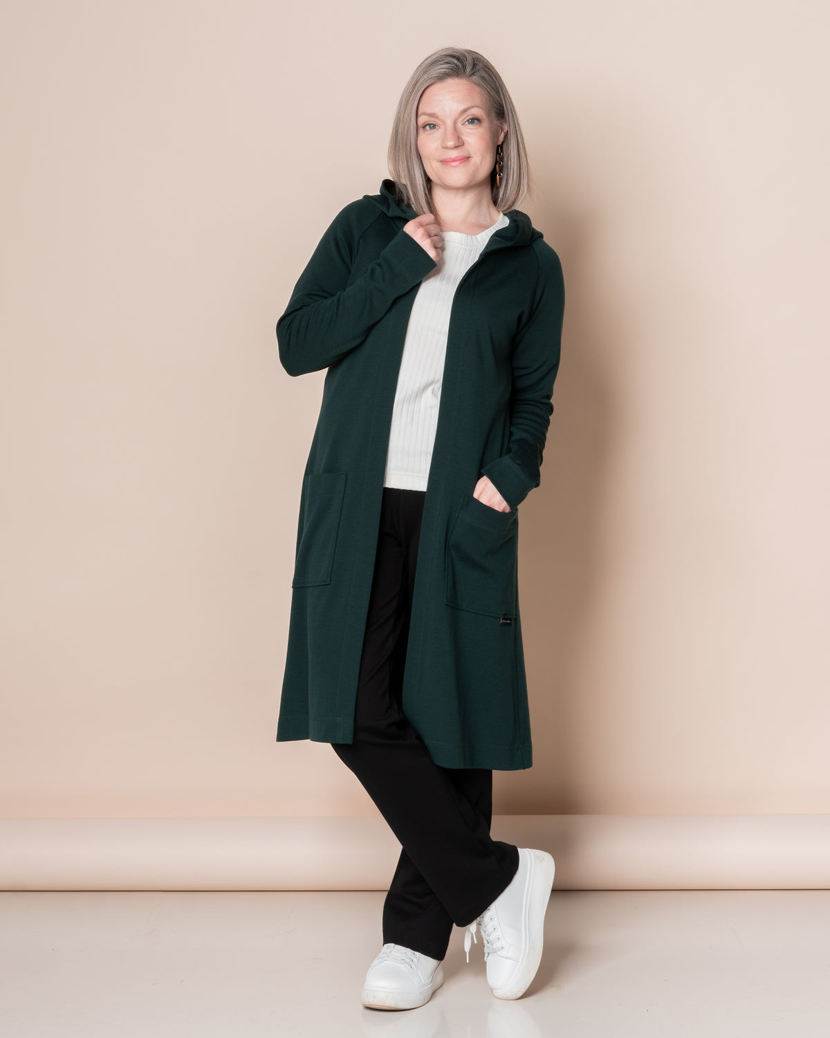 MERINO WOOL RENTOILU cardigan 2.0, emerald