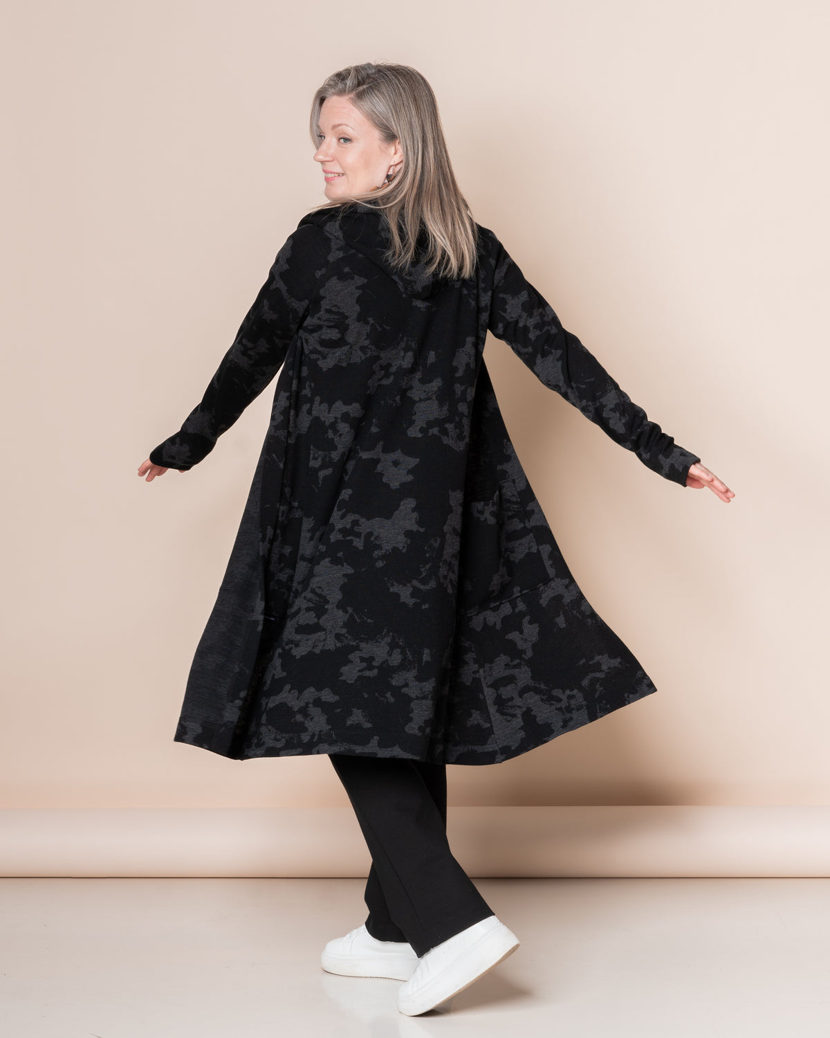 MERINO WOOL RENTOILU cardigan 2.0, Camo - black/grey