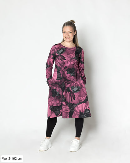 DRESS tunic, Tuulenkukka - wine, slight II-quality