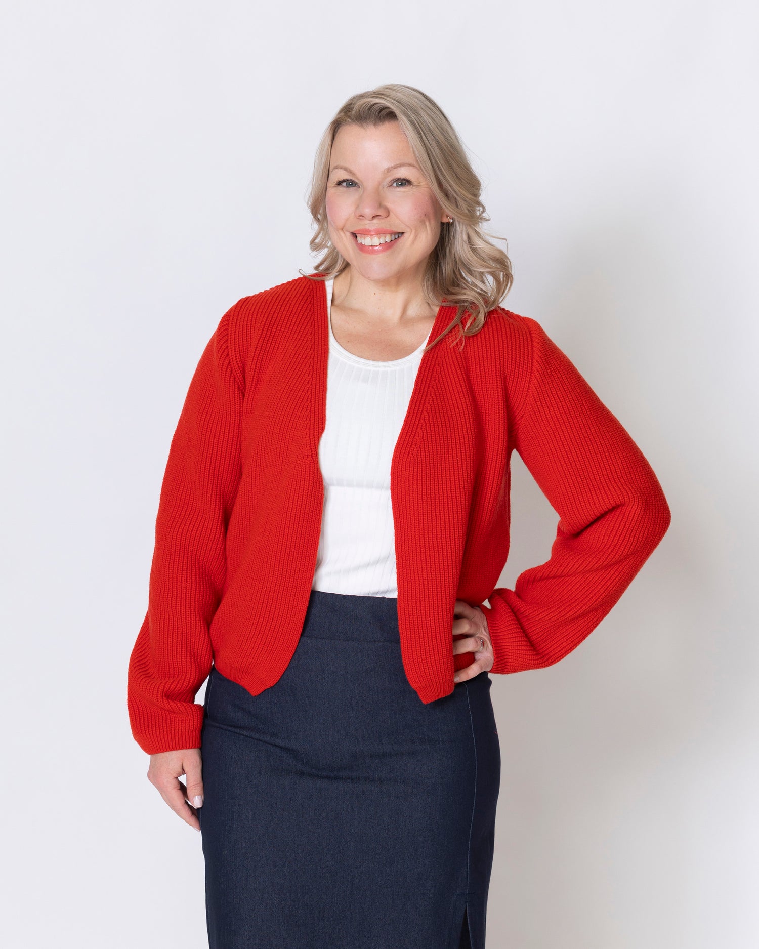 NEULE cardigan - merino, red