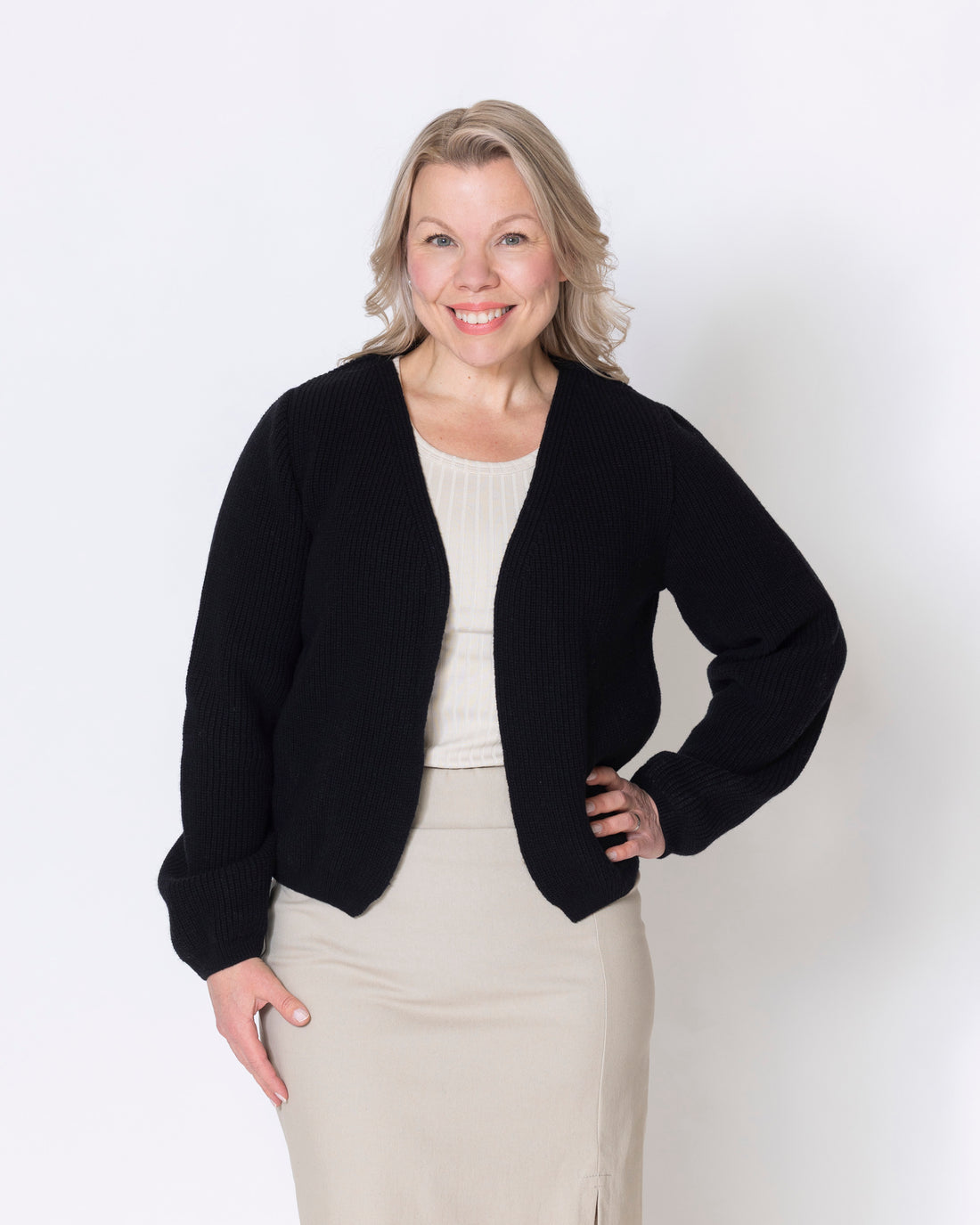 NEULE cardigan - merino, black