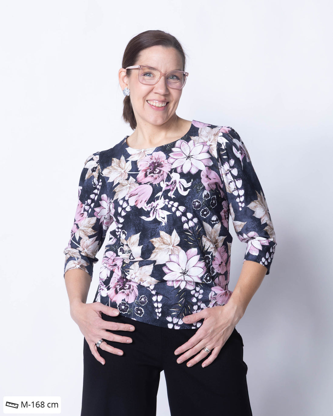 TYYLI shirt, Tulppaanien tanssi - blue/rose