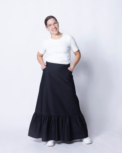 DENIM skirt, charcole