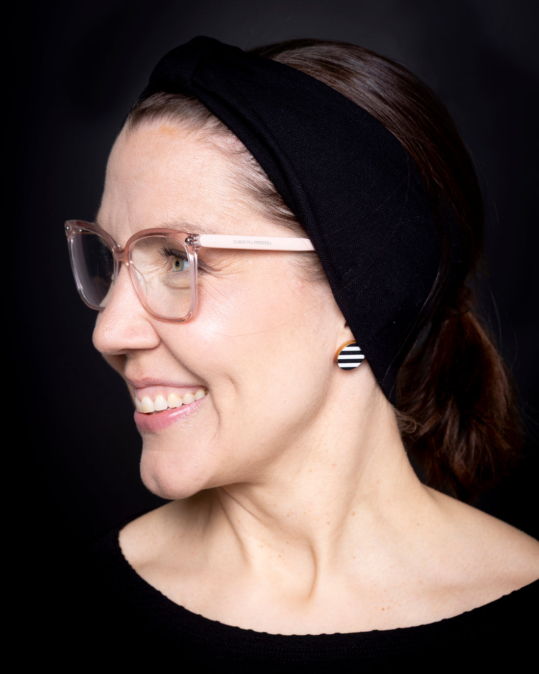Bow headband, black
