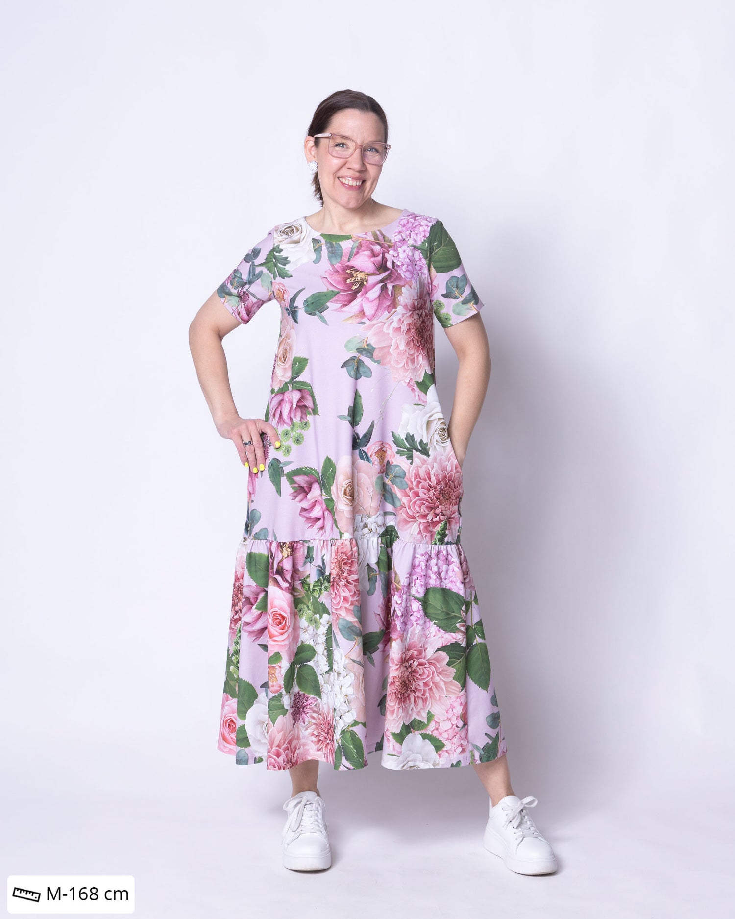 WHOOPS! FRILLA dress, Kukkakimppu - light lavender - S