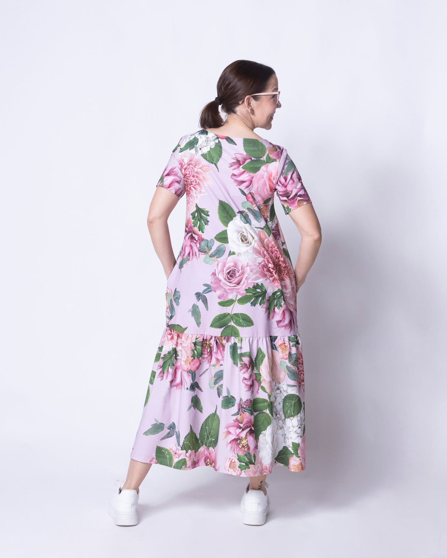 WHOOPS! FRILLA dress, Kukkakimppu - light lavender - S