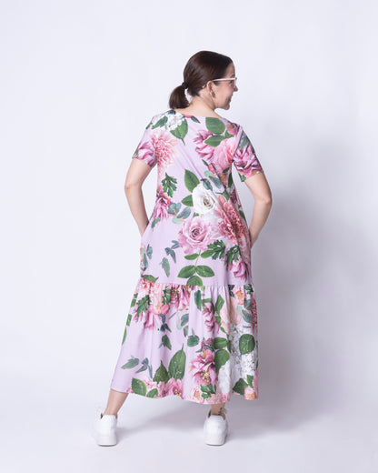 WHOOPS! FRILLA dress, Kukkakimppu - light lavender - S