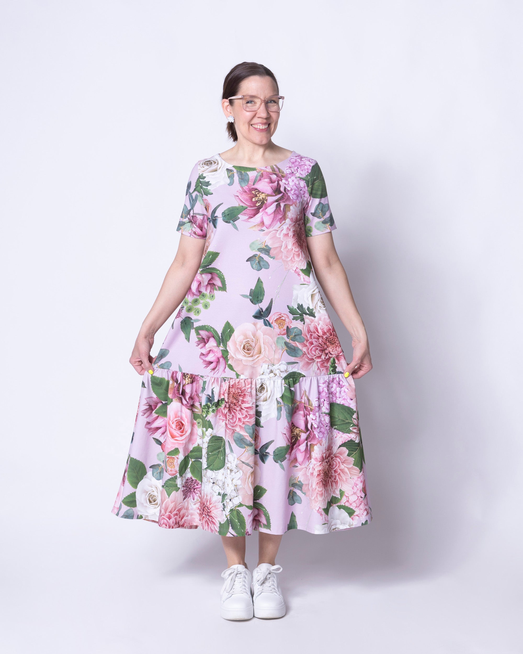 WHOOPS! FRILLA dress, Kukkakimppu - light lavender - S