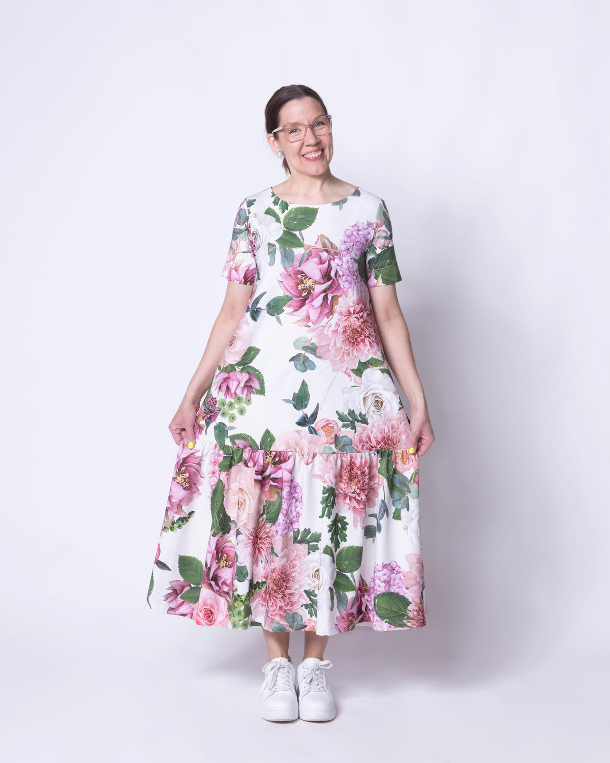 FRILLA dress, Kukkakimppu - white