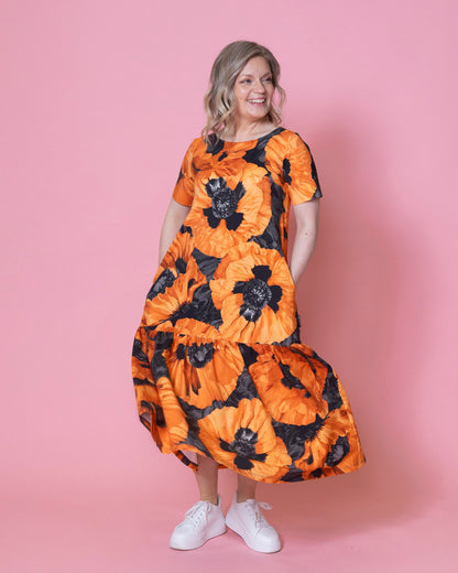 FRILLA dress, Tuulenkukka - orange